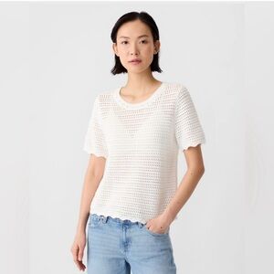 Gap Crochet Short Sleeve Top Large